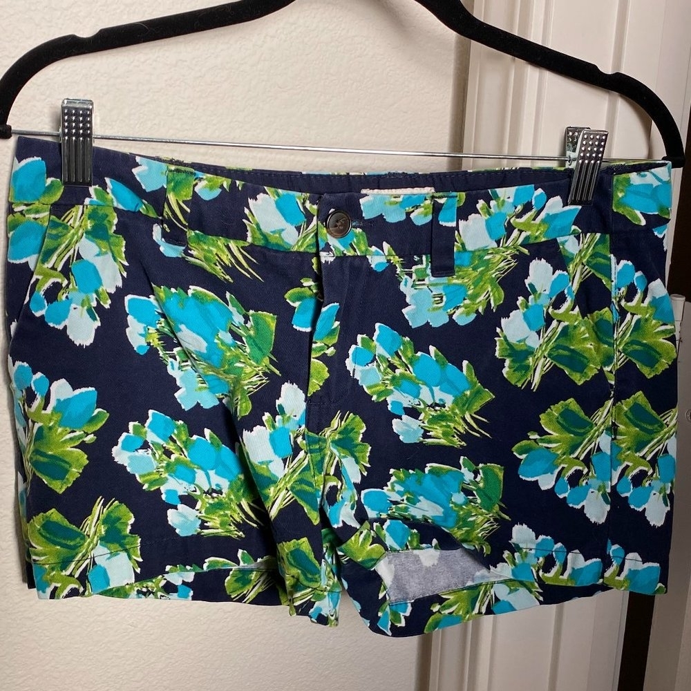 Merona Floral Women's Shorts - Blue and Green Size 2